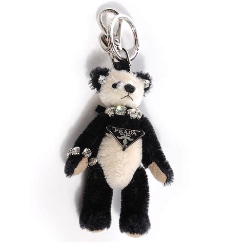 prada book keychain|Prada teddy bear keychain.